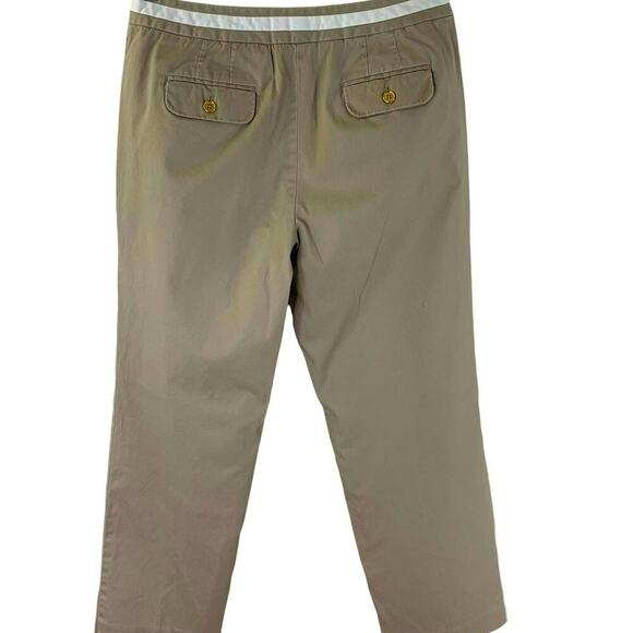 Talbots Petites Stretch Straight Leg Mid Rise Casual Pants Women Size 10 Khaki - Picture 2 of 11